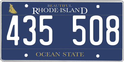 RI license plate 435508