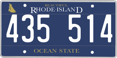 RI license plate 435514