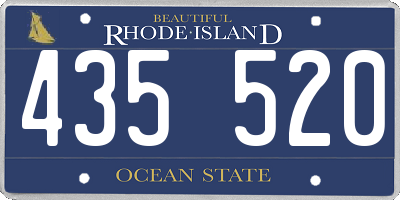 RI license plate 435520