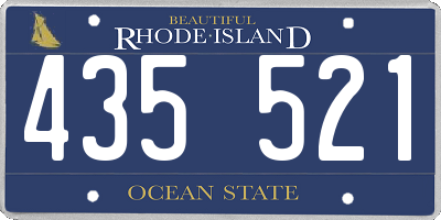 RI license plate 435521