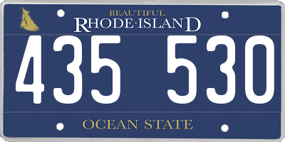 RI license plate 435530