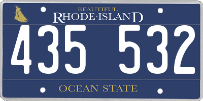 RI license plate 435532
