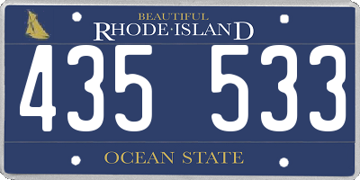 RI license plate 435533