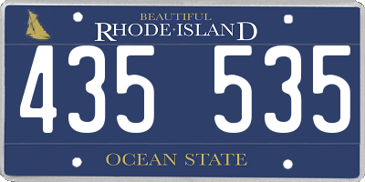 RI license plate 435535