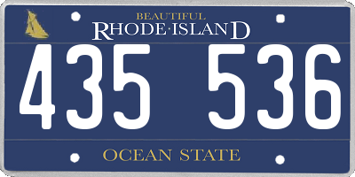RI license plate 435536