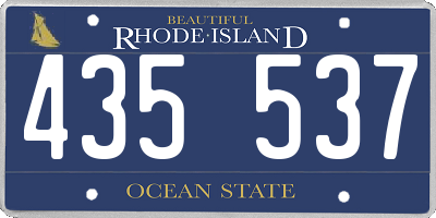 RI license plate 435537