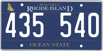 RI license plate 435540
