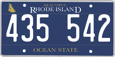 RI license plate 435542