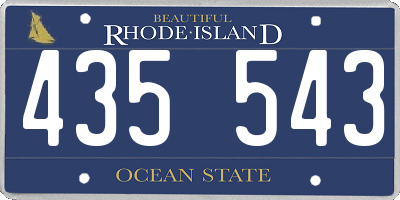 RI license plate 435543