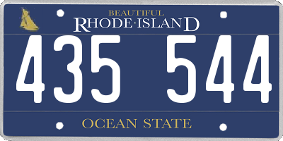 RI license plate 435544