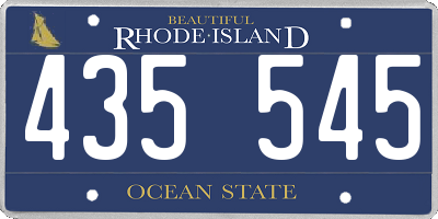RI license plate 435545