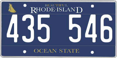 RI license plate 435546