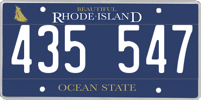 RI license plate 435547