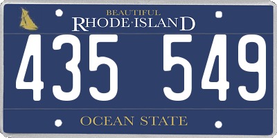 RI license plate 435549