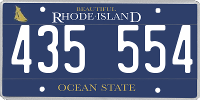 RI license plate 435554