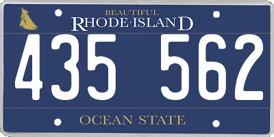RI license plate 435562