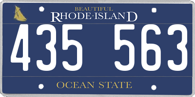 RI license plate 435563