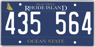 RI license plate 435564