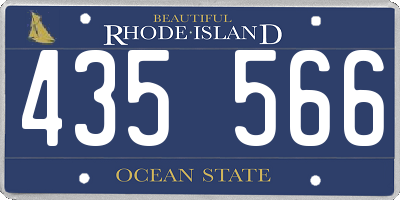 RI license plate 435566
