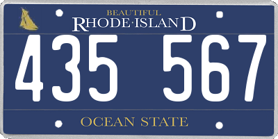 RI license plate 435567