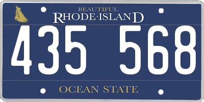 RI license plate 435568