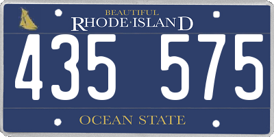 RI license plate 435575