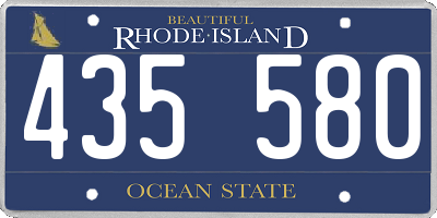 RI license plate 435580