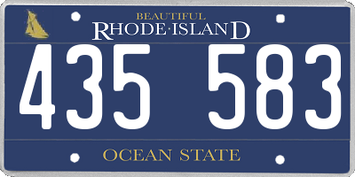 RI license plate 435583