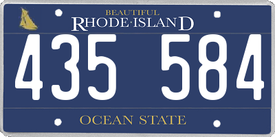 RI license plate 435584