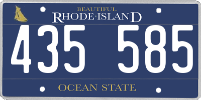 RI license plate 435585