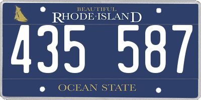 RI license plate 435587