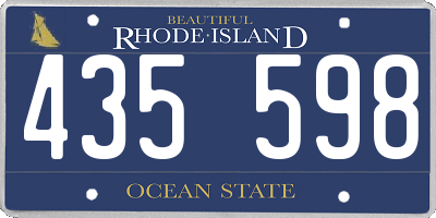 RI license plate 435598