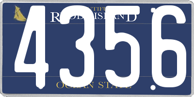 RI license plate 4356