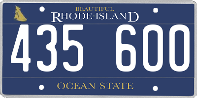 RI license plate 435600