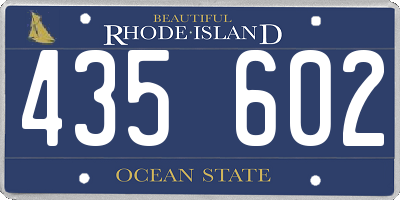 RI license plate 435602