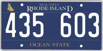 RI license plate 435603