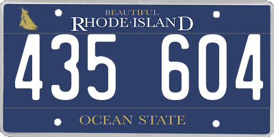 RI license plate 435604