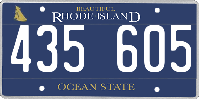 RI license plate 435605