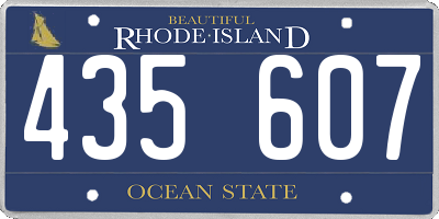 RI license plate 435607