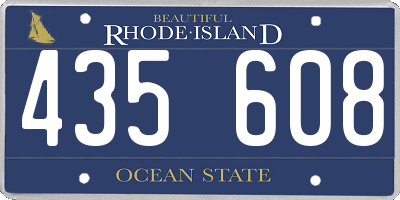 RI license plate 435608