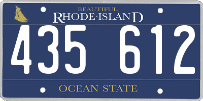 RI license plate 435612