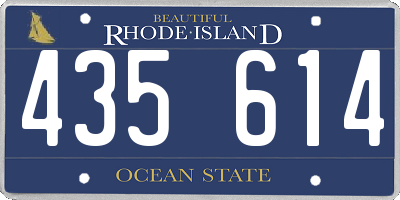 RI license plate 435614