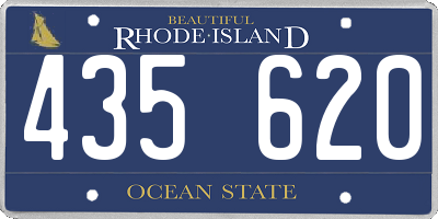 RI license plate 435620