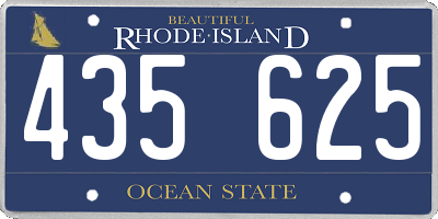 RI license plate 435625