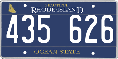 RI license plate 435626