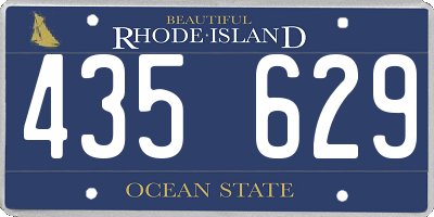 RI license plate 435629