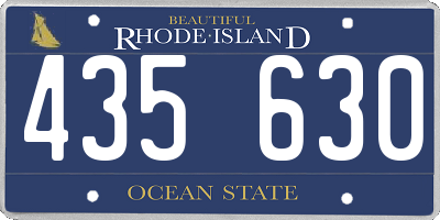 RI license plate 435630