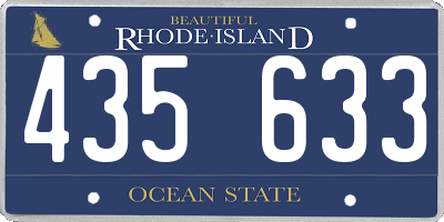 RI license plate 435633