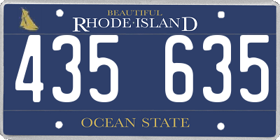 RI license plate 435635
