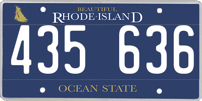 RI license plate 435636